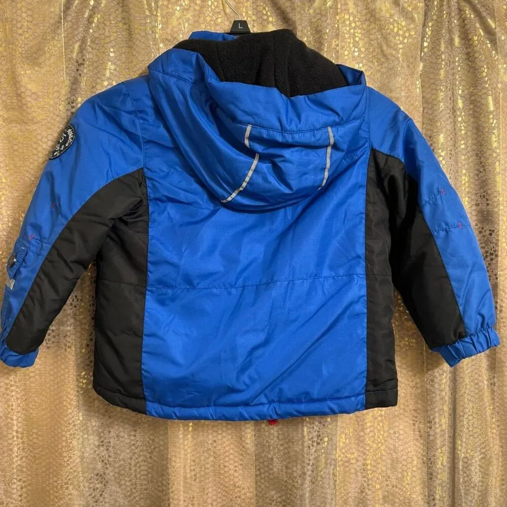 Osh Kosh B'Gosh Toddler Boys Blue Black Snow Ski Fleece Winter Jacket Size 4